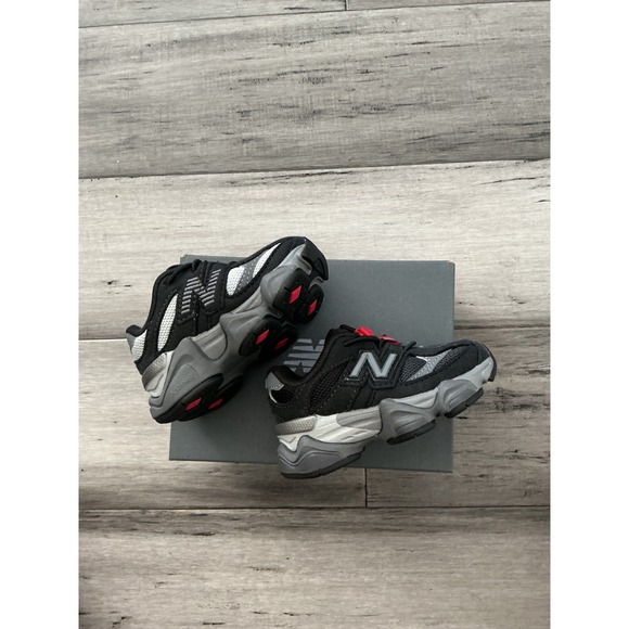 New Balance Other - New Balance 9060 Black Grey Red Infant Toddler Sneakers IV9060BK Size 4 Kids